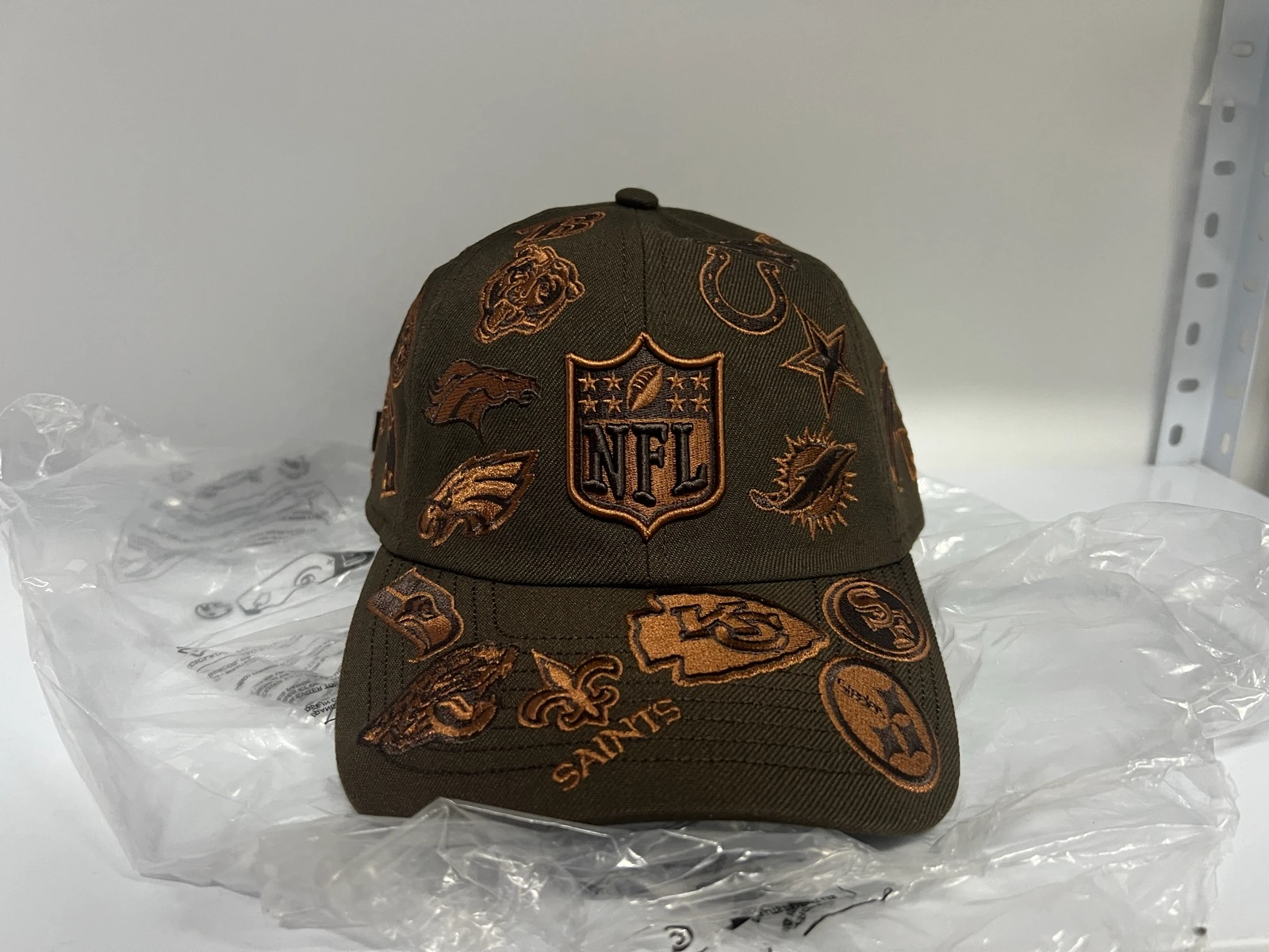 New Era NFL x Bad Bunny All Over Logos Brown OSFA Cap – photo 8
